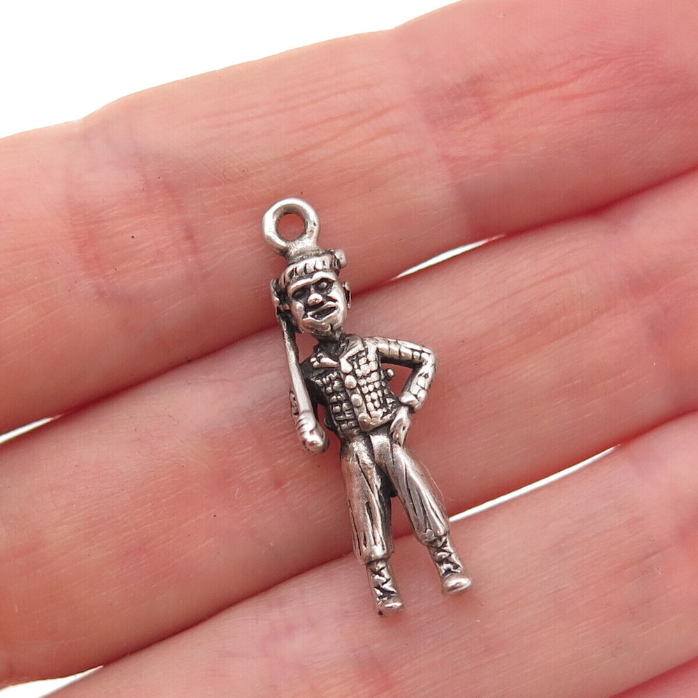 925 Sterling Silver Antique Art Deco Paul Bunyan Lumberjack 3D Charm Pendant